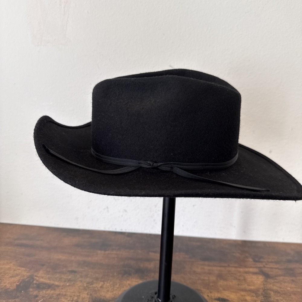 AMJ Pacific Cowboy Hat Black 2XX Wool Felt Made in USA Mens Size Large L